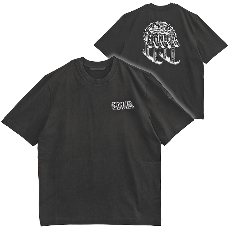MONCLER スケッチロゴ Tシャツ ブラック 8C000-36-89AUG-999の画像
