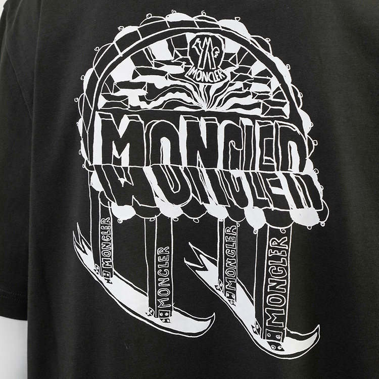 訳あり【新品タグ付き】モンクレールTシャツ6A=116㎝ MONCLER（モンクレール） スケッチロゴ Tシャツ ブラック 8C000-36