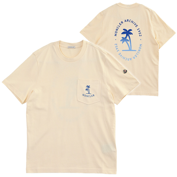 MONCLER Palm Logo Pocket Tシャツ 060 イエロー 8C000-54-89B8U-060の画像
