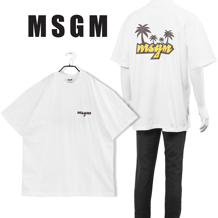 MSGM エムエスジーエム Tシャツ バックプリント オーバーサイズ