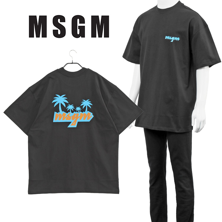 エムエスジーエム MSGM Tシャツ パームツリーロゴ バックプリント