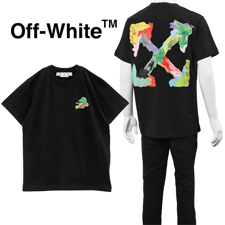 オフホワイト Off-White Tシャツ ブラッシュ アロー スリム OMAA027S23JER004-1084 ブラック
