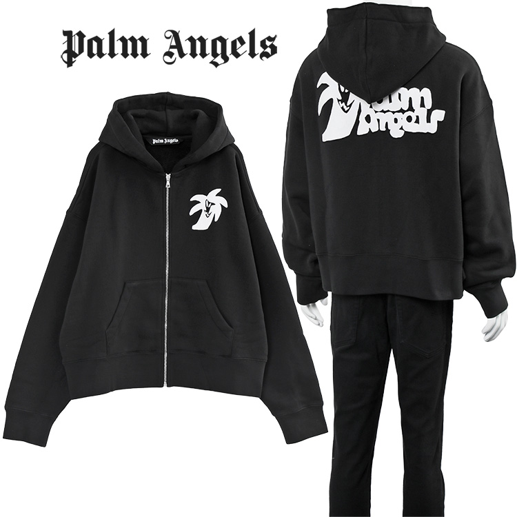 パームエンジェルス PALM ANGELS ジップパーカー Hunter Zipped Hoodie PMBE014E23FLE002-1001