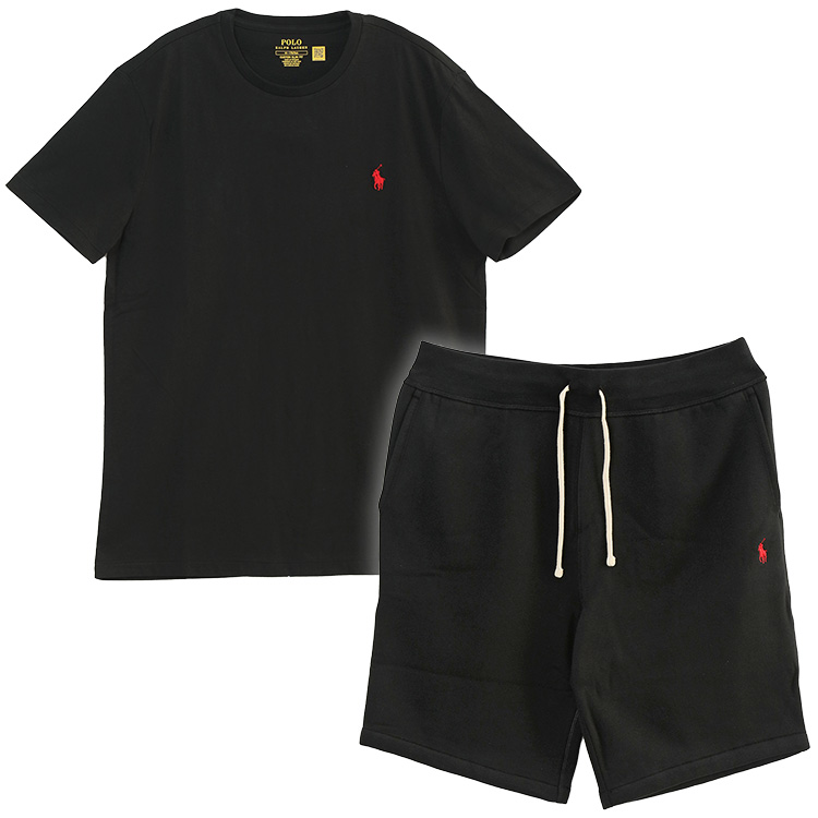 ポロ ラルフローレン POLO Ralph Lauren セットアップ Tシャツ × スウェット ハーフパンツ 710680785001/710790292001-RL BLACK ブラック