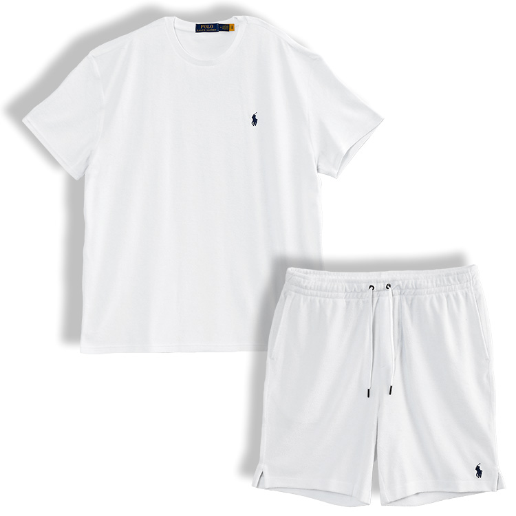 POLO Ralph Lauren パイル セットアップ テリー Tシャツ × スウェット ハーフパ...