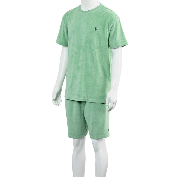 POLO Ralph Lauren パイル セットアップ テリー Tシャツ × スウェット ハーフパンツ  710901045007/710901046007-CELADON / セラドン グリーン