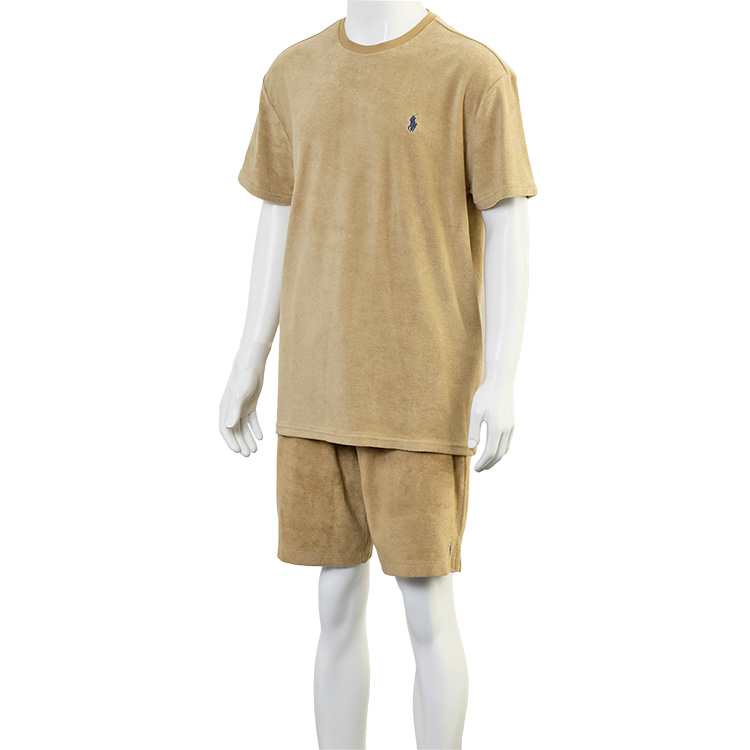 POLO Ralph Lauren パイル セットアップ テリー Tシャツ × スウェット ハーフパンツ  710901045008/710901046008-COASTAL BEIGE/ コースタル ベージュ