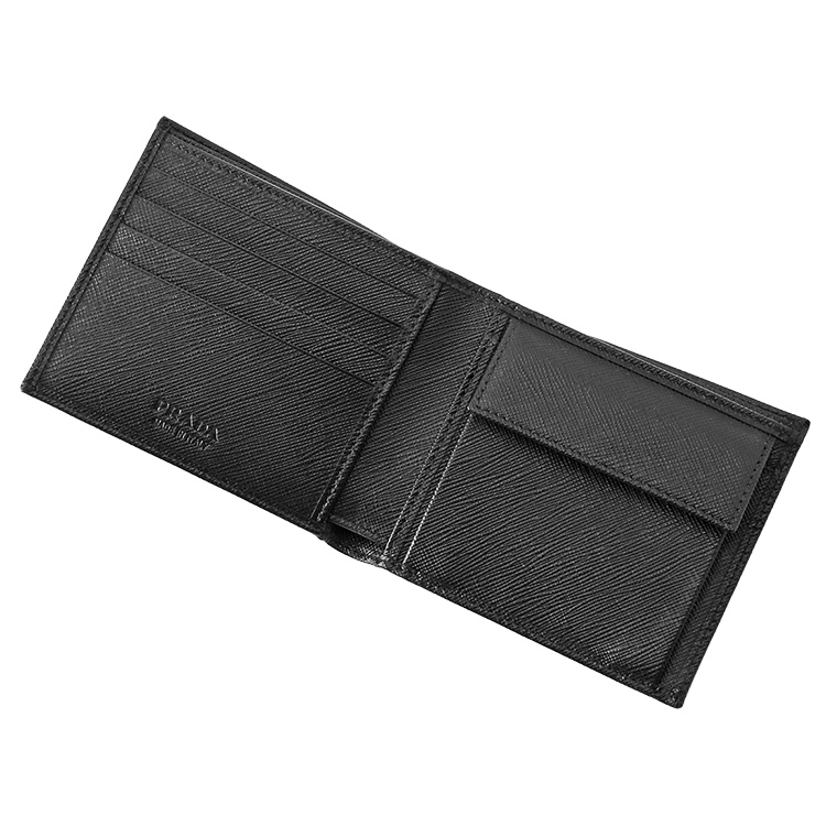 PRADA（プラダ） 二つ折り財布 2MO738-QHH-F0002 サフィアーノレザー