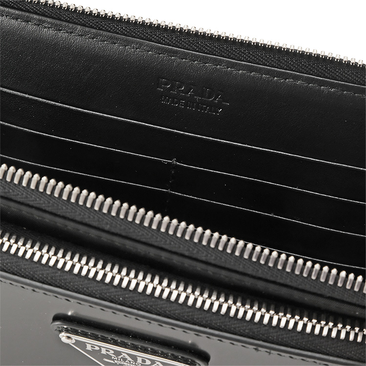 PRADA ブラック ショルダーバッグ PRADA プラダ Re-Nylon xブラッシュドレザー ショルダーバッグ