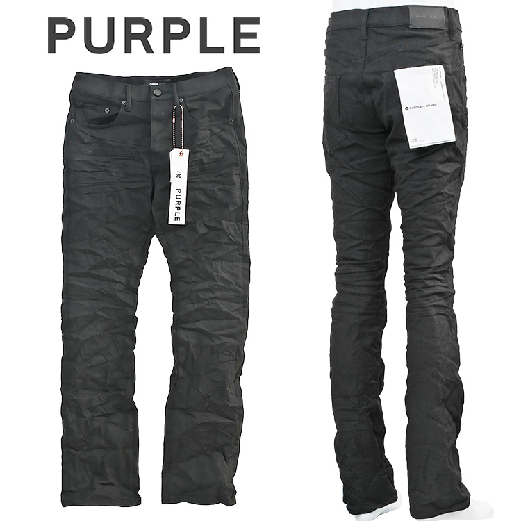 PURPLE BRAND ダメージフレアデニム ブルー ブラック 30 PURPLE BRAND