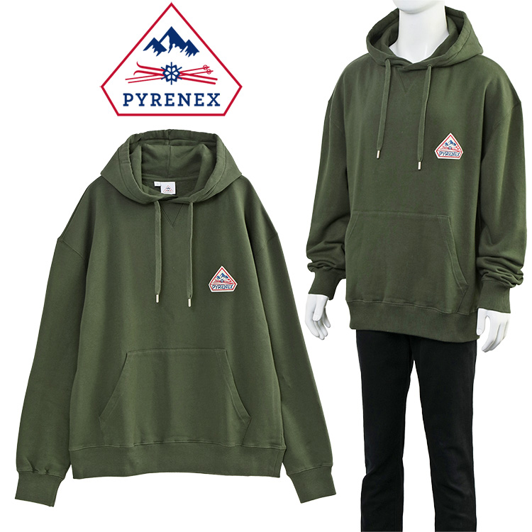 PYRENEX プルオーバー パーカー メンズ HUS018 P3170 DEEP KHAKI Pyrenex ピレネックス PYRENEX パーカー ジャーニーブラッシュ