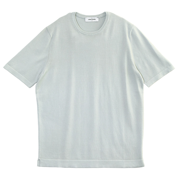 Gran Sasso グランサッソ ハイゲージニットTシャツ ライトグレー 58138-18120-050 メンズの画像