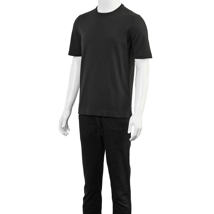 Gran Sasso（グランサッソ） ハイゲージニットTシャツ ブラック 58138