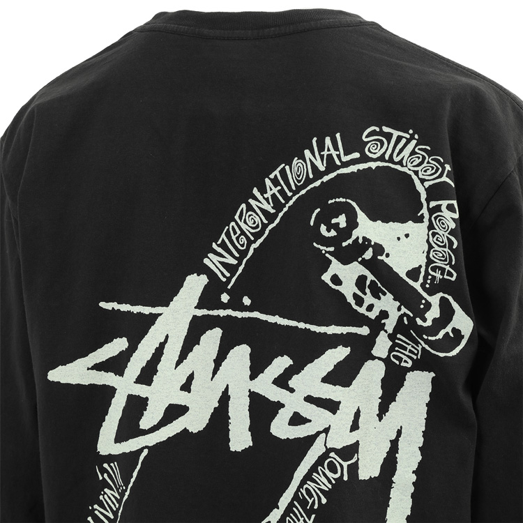 STUSSY ストックロゴ ロンT 長袖 Ｔシャツ SKATE POSSE PIG.DYED LS