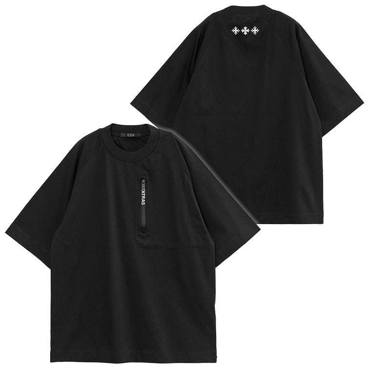 タトラス Tシャツ TATRAS ジャニ オーバーサイズ クロスロゴ MTLA23S8004-M JANI-01 BLACK