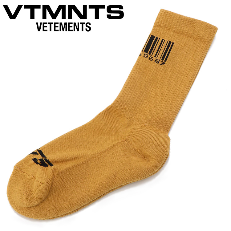 VTMNTS バーコード ロゴ スポーツ ソックス 靴下 VL12KN550X
