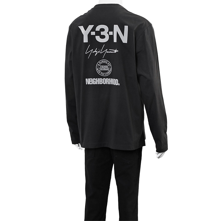 Y-3 × NEIGHBORHOOD ロンT NBHD LOGO LS TEE JW7001-BLACK