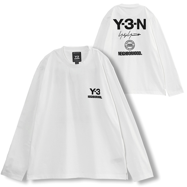 Y-3 × NEIGHBORHOOD ロンT NBHD LOGO LS TEE JX7455-CORE WHITE