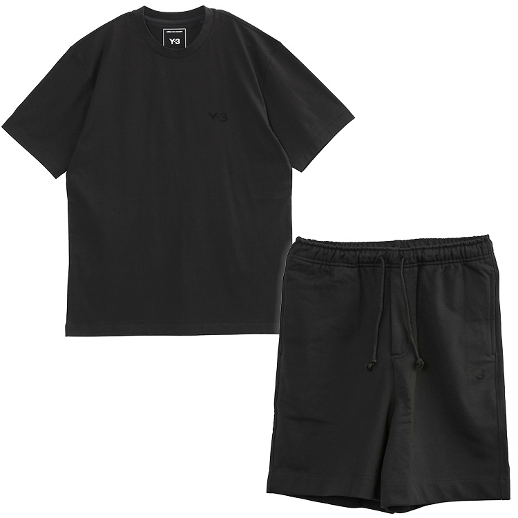 Y-3 セットアップ Tシャツ × ハーフパンツ IW0066/JN4939-BLACK Y-3 ワイスリー セットアップ Tシャツ × スウェット ハーフ