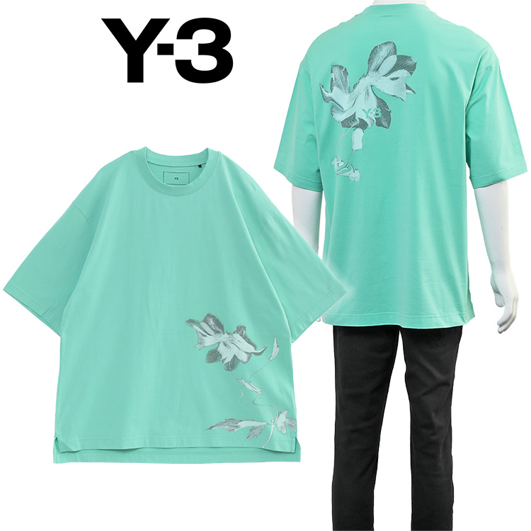 *Y-3*ワイスリー グラフィック Tシャツ Y-3 (ワイスリー) グラフィックフラワー クルーネック 半袖 T