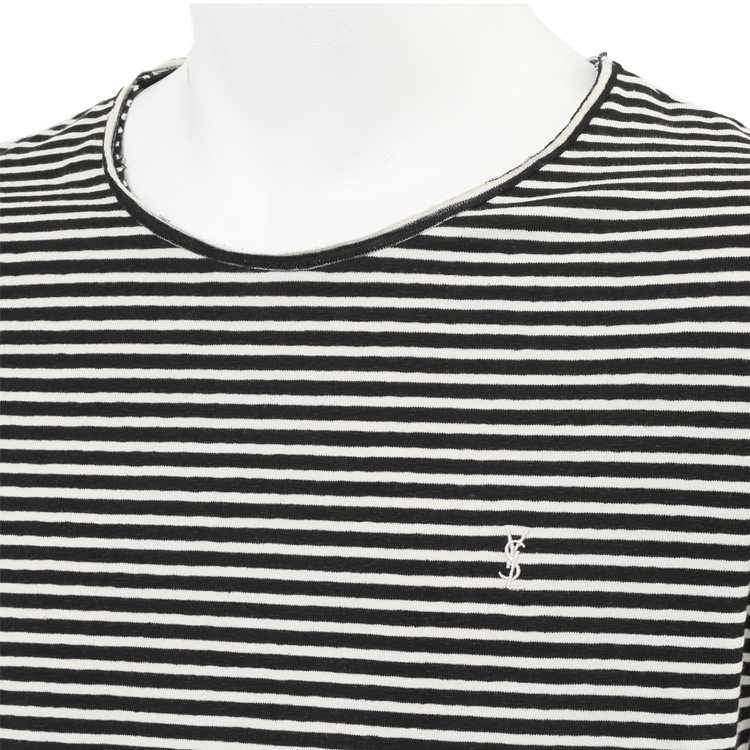 サンローラン SAINT LAURENT ストライプ モノグラム Tシャツ YSL ロゴ 