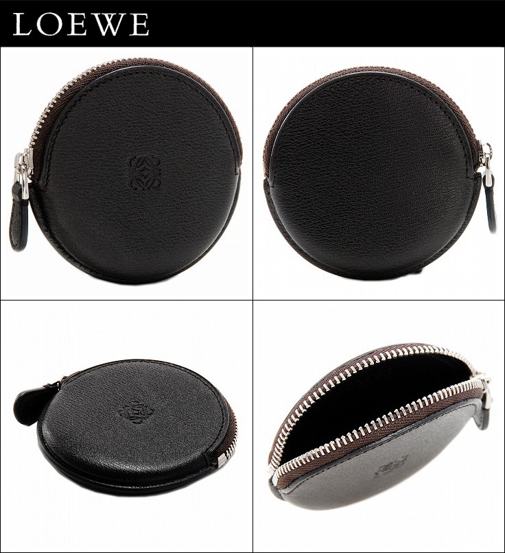 LOEWE ロエベ 小銭入れ コインケース 小物入れ レザー スエード 茶　黒 LOEWE ロエベ 小銭入れ コインケース 小物入れ レザー スエード