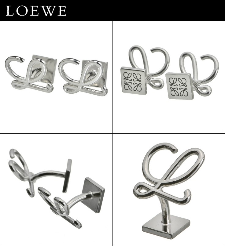 ロエベ LOEWE カフリンク メンズ 真鍮 カフスボタン シルバー 11108792