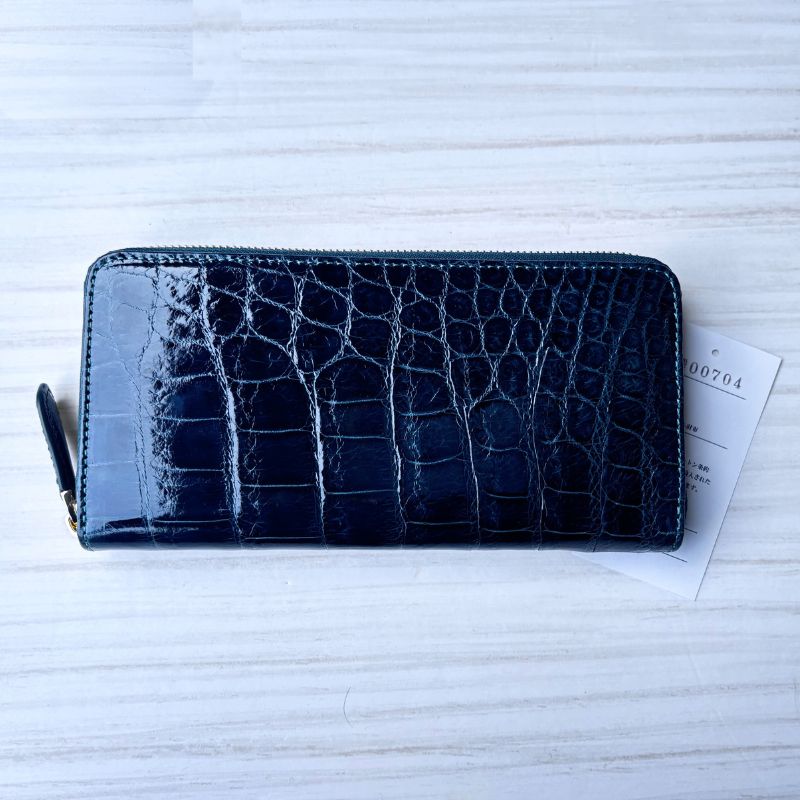 クロコダイル 財布 ダーク グリーン No704 シャイニングクロコ メンズ 