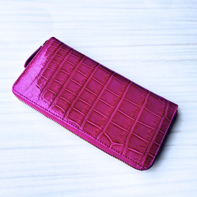 クロコダイル 財布 桜ピンク No901 シャイニングクロコ メンズ