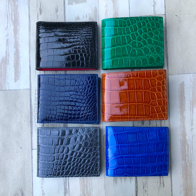 クロコダイル】二つ折り財布 本物シャイニング クロコダイル 財布