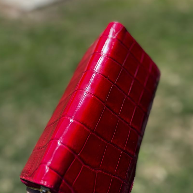 クロコダイル 財布 ワイン レッド No4030 シャイニングクロコ メンズ