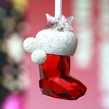 スワロフスキー　クリスマスブーツチャーム スワロフスキー 長靴 靴 ブーツ オーナメント SWAROVSKI