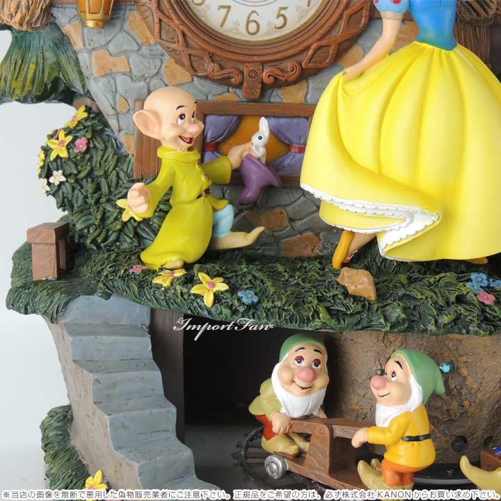 Disney 白雪姫と7人の小人 Snow ディズニー Illuminated White Musical Wall 鳩時計 White Clock ディズニー With Wall Motion 壁時計 Be インポートファン