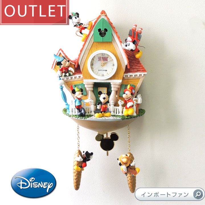 訳あり アウトレット ミッキーマウス 壁時計 鳩時計 ディズニー 122176001 Disney Mickey Mouse Through The  Years Wall Clock ジャンク品 □ 即納