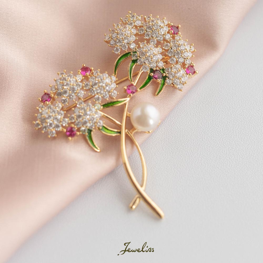Jeweliss シュトラオス 花 淡水パール ブーケ ブローチ