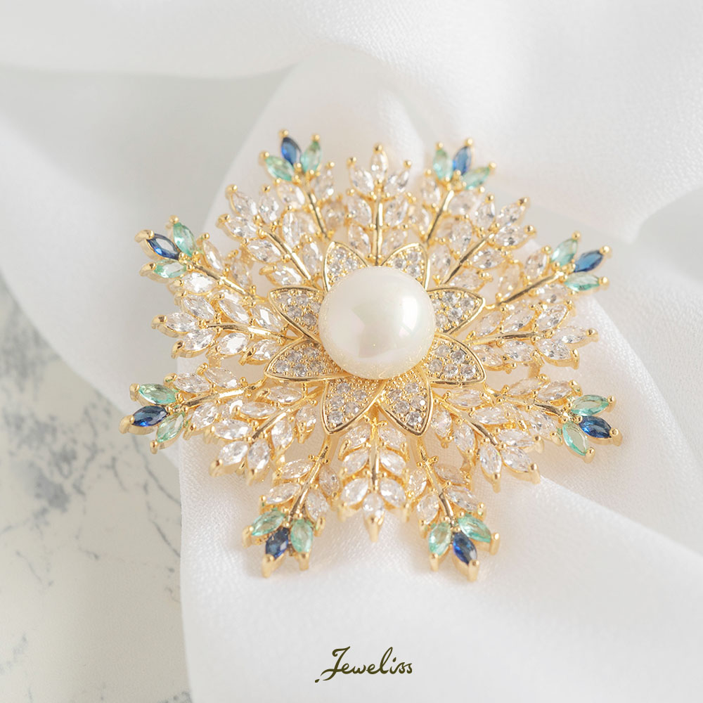 Jeweliss ブローチ 雪の結晶 花 シャルル Chaleureu ゴールド コサージュ ギフト レディース アクセサリー プレゼント ジュエリス リース｜importfan｜02