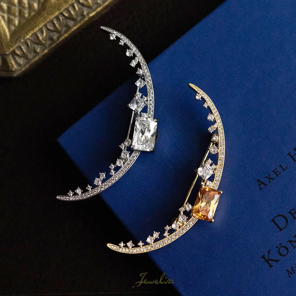 Jeweliss ブローチ クレール Claire クリスタル ムーン コサージュ 月 ゴールド シルバー アクセサリー セレモニー 入学式 卒業式 ジュエリス 母の日□ 即納 …