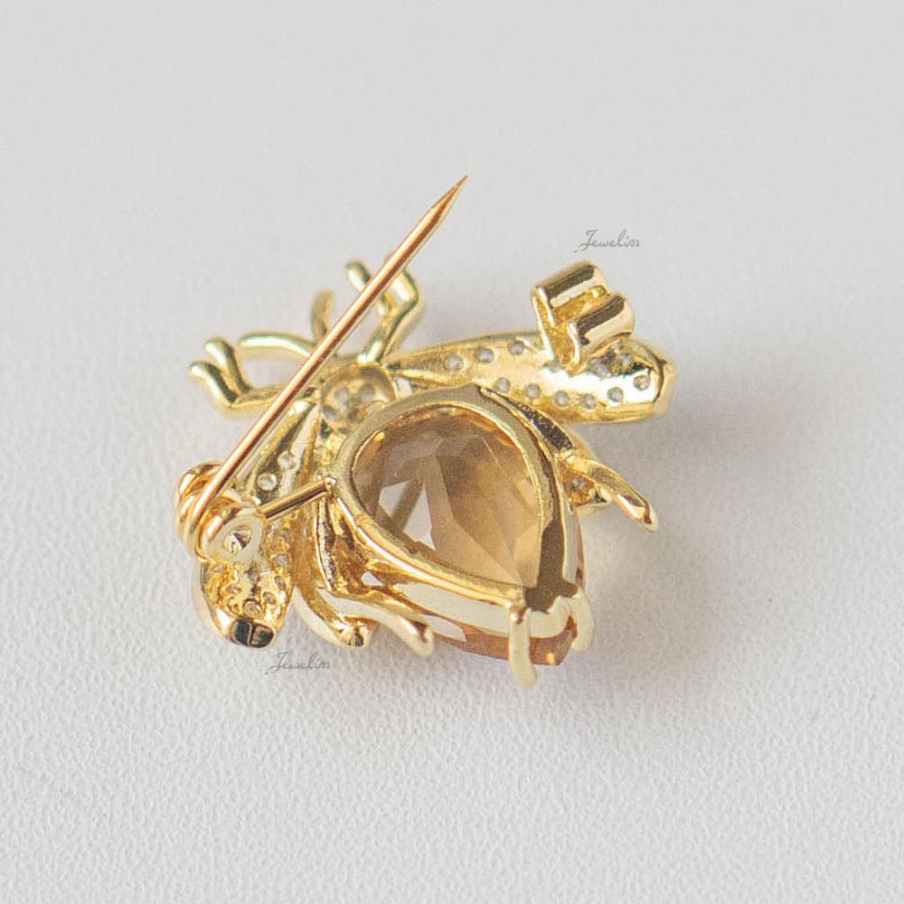 Jeweliss ブローチ ミエール Miel ハチ オレンジッシュブラウン