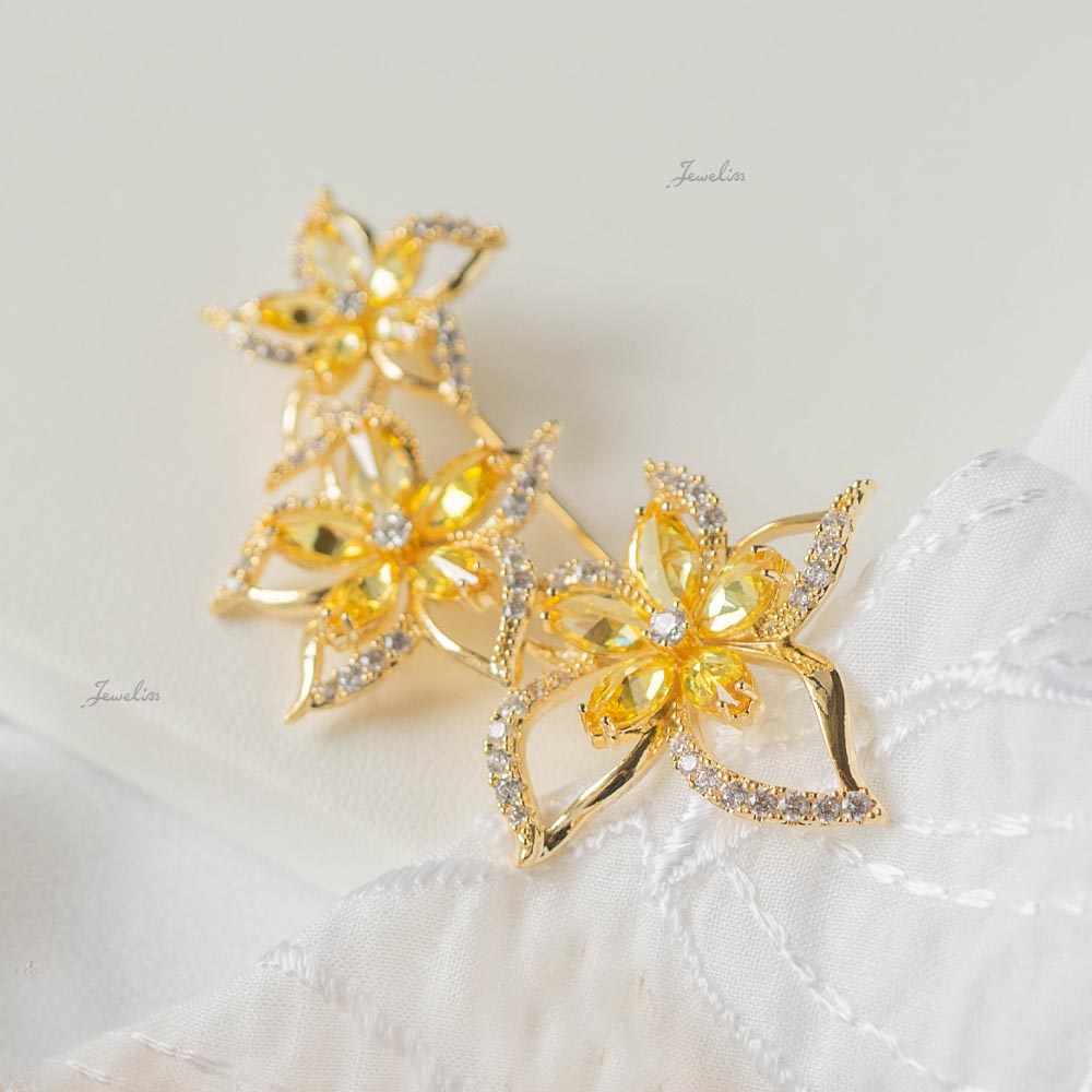 Jeweliss ブローチ Melati ムラティ ジャスミン フラワー クリスタル