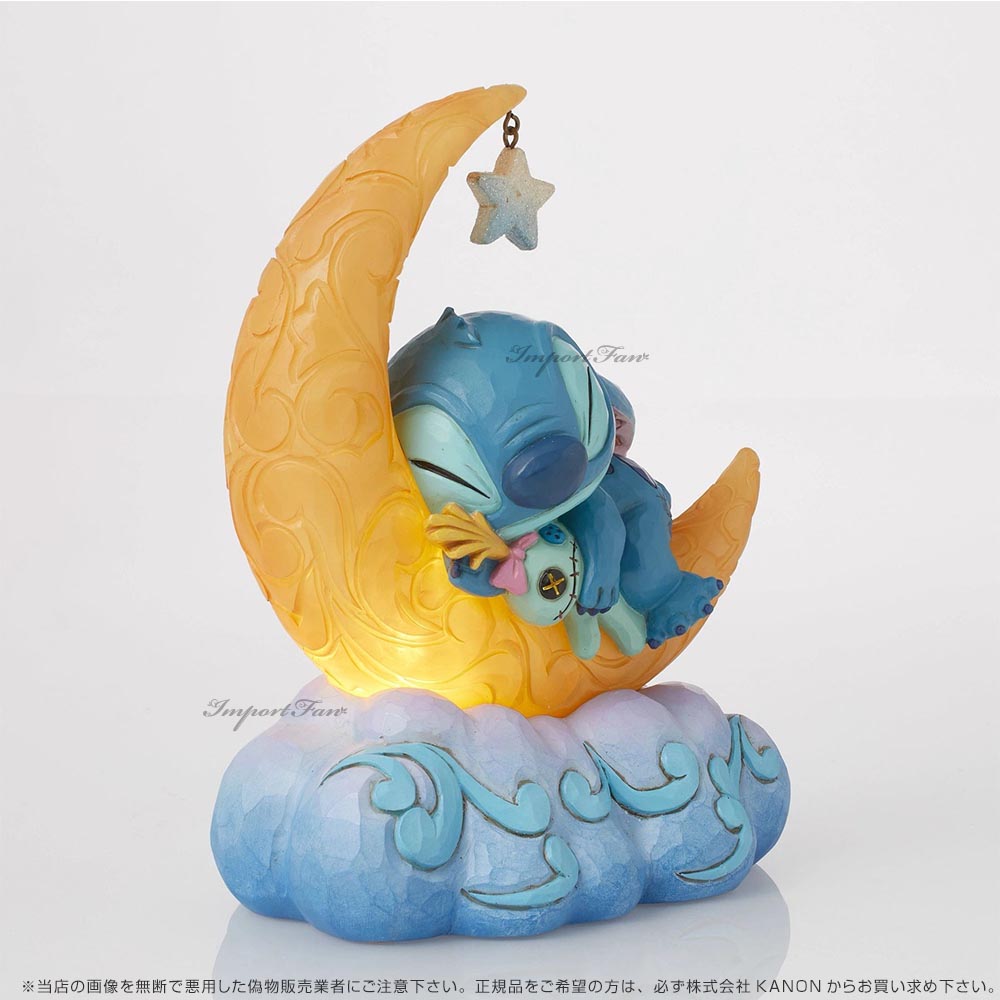 Disney ジムショア スティッチ スクランプ LEDの月の上で眠る