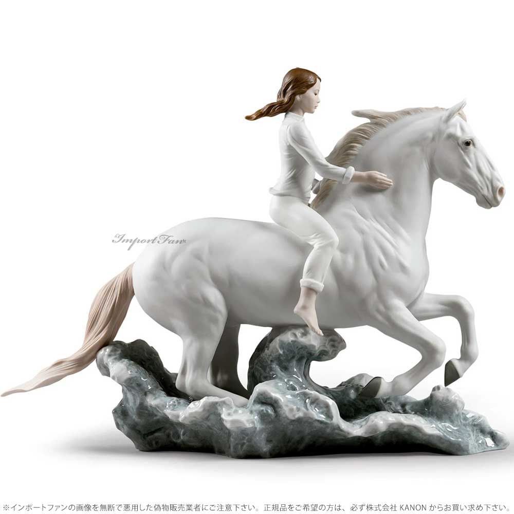 LLADRO（リヤドロ） 海辺を駆けて 馬 ウマ 午 少女 置物 01009371