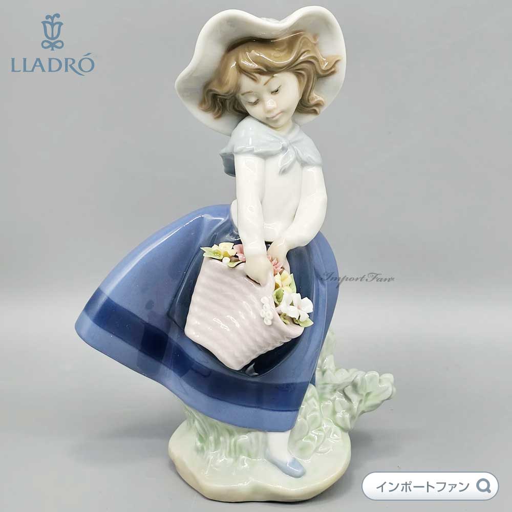 LLADRO リヤドロ 綺麗な花ばかり 少女 陶磁器人形 1983年 スペイン製 LLADRO リヤドロ きれいな花ばかり 少女 置物 01005222 ギフト