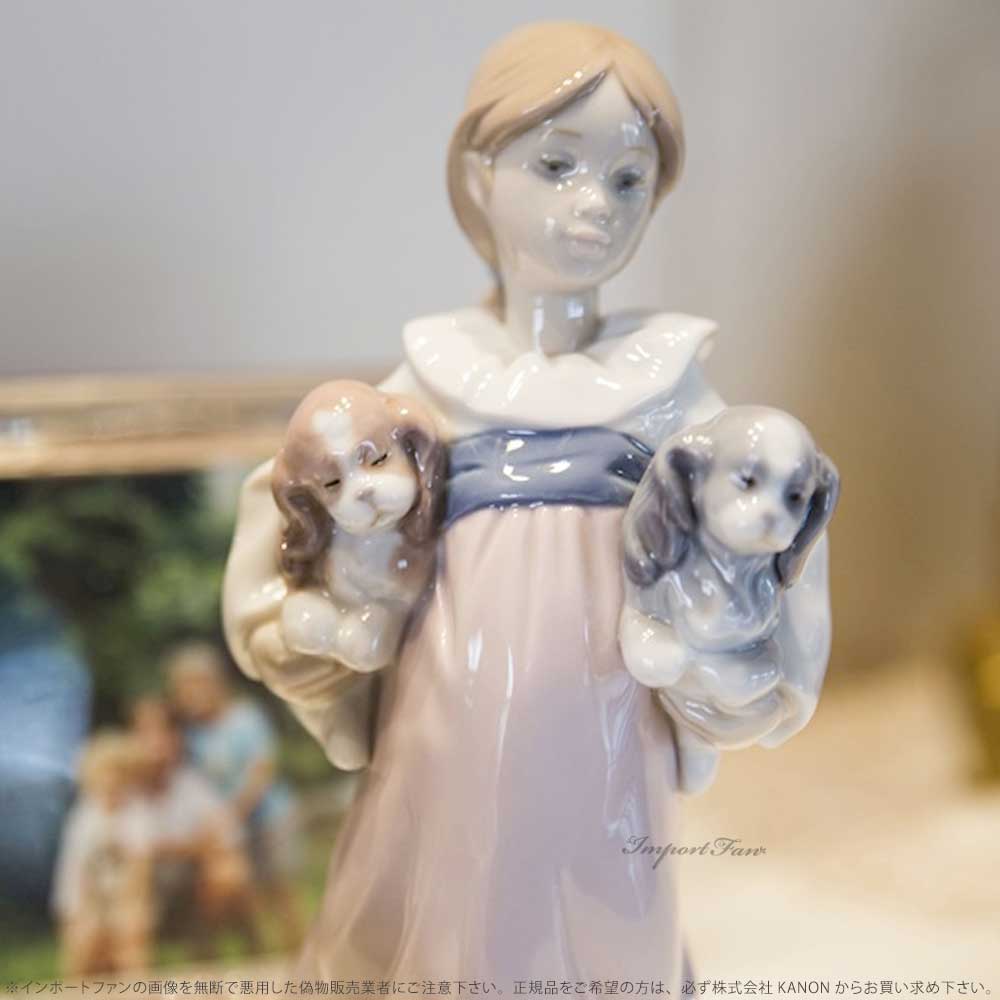 LLADRO リヤドロ 私のパピィたち 子犬 少女 置物 01006419