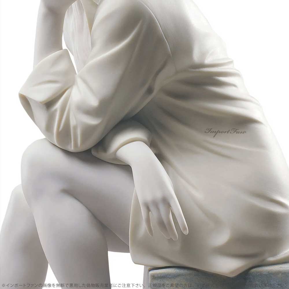 LLADRO リヤドロ もの思い 女性 マットホワイト 置物 01009243 LLADRO リヤドロ もの思い 女性 マットホワイト 置物 01009243