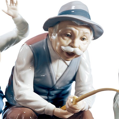 LLADRO リヤドロ おじいちゃんと魚つり 少年 5215 FISHING WITH