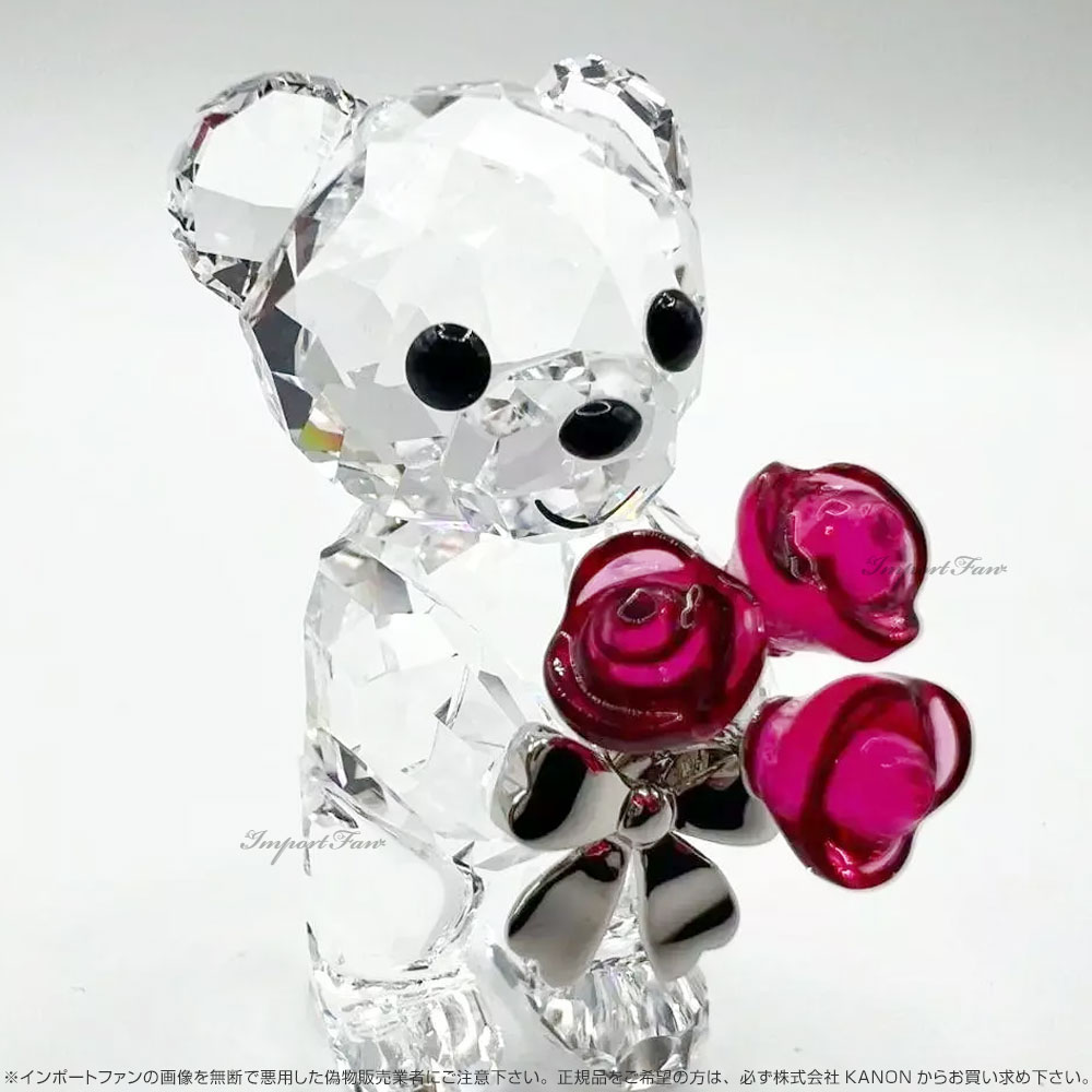 超美品　Swarovski スワロフスキー クリスベア 「赤いバラをあなたに」 SWAROVSKI スワロフスキー クリスベア バラ 愛しています