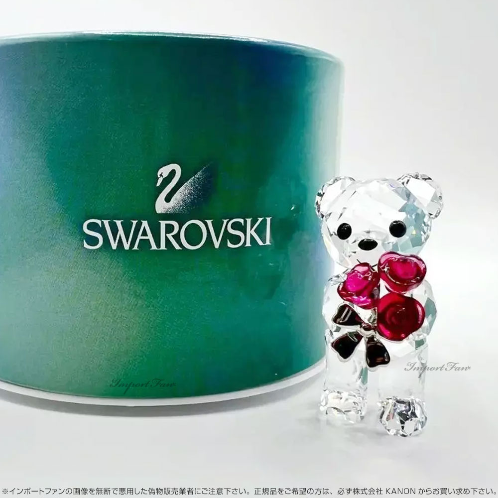 超美品　Swarovski スワロフスキー クリスベア 「赤いバラをあなたに」 SWAROVSKI スワロフスキー クリスベア バラ 愛しています
