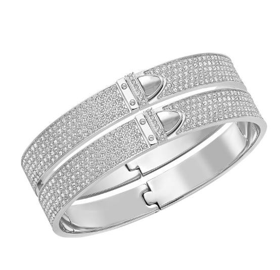 スワロフスキー　シルバー　バングル SWAROVSKI スワロフスキー ディスティンクト ワイド バングル M