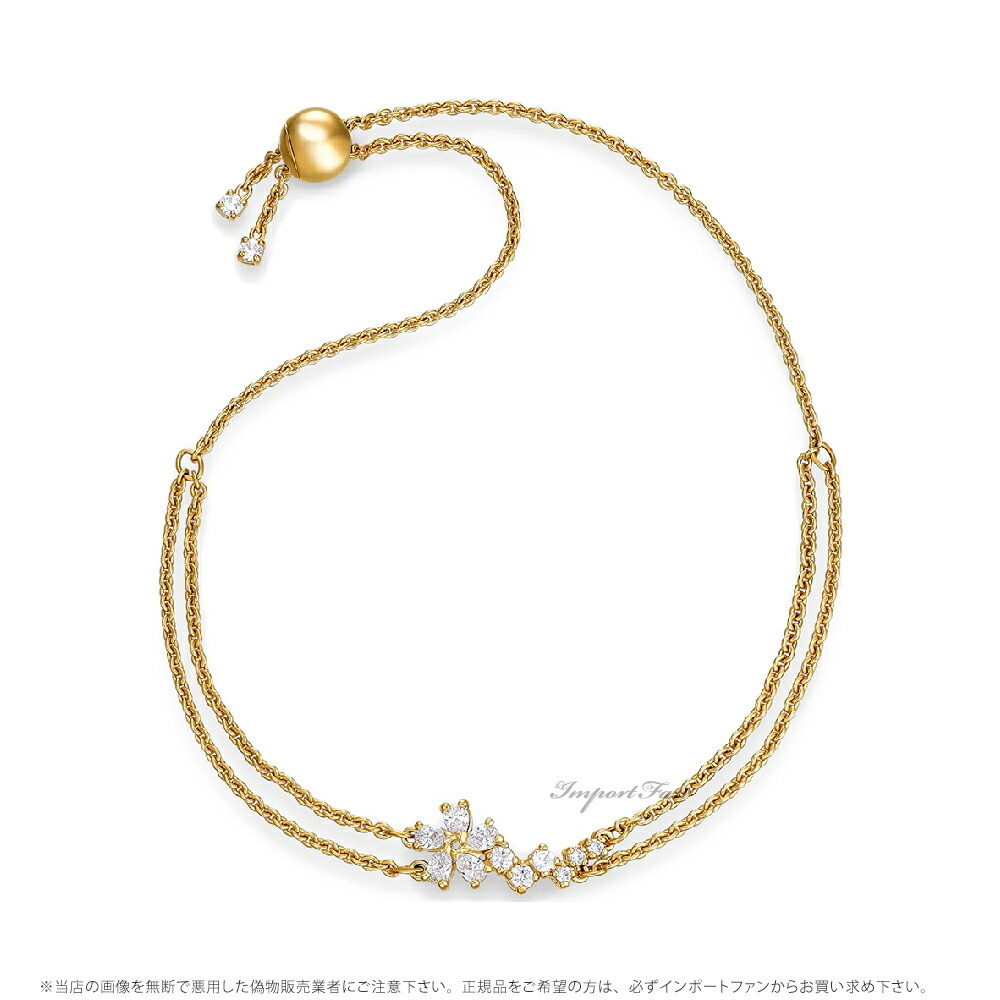 SWAROVSKI ゴールドブレスレット SWAROVSKI スワロフスキー ボタニカル 花 フラワー ブレスレット