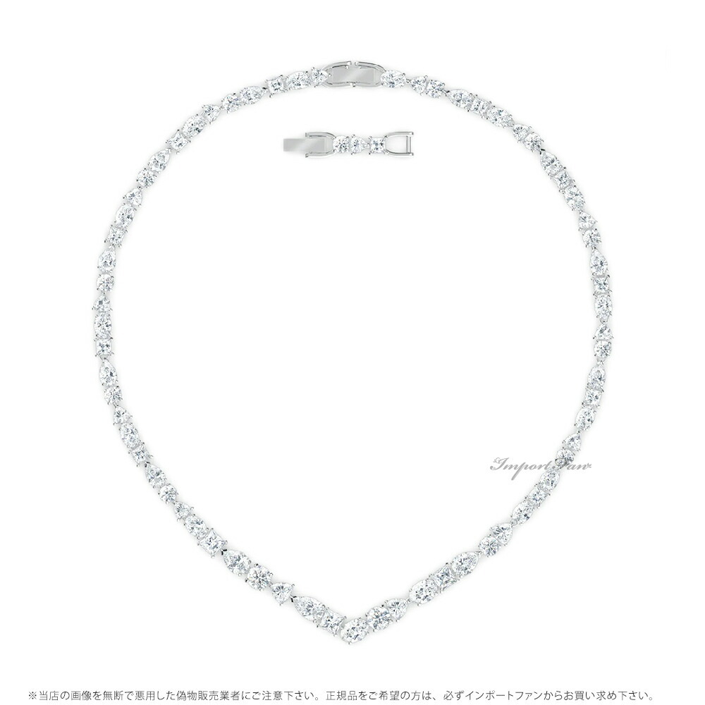 【ケース付き】Swarovski ネックレス　イヤリング　diamanta 希少 SWAROVSKI スワロフスキー テニス デラックス V ミックス ピアス